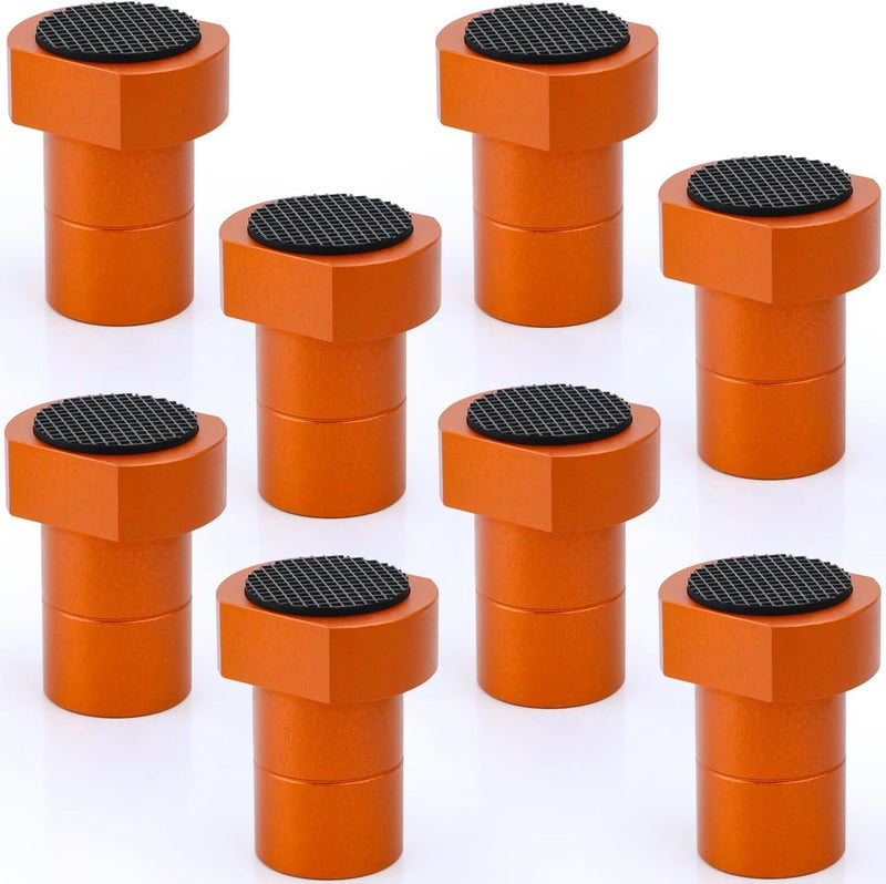 ViewReal 8-Pack 3/4" Aluminum Bench Dogs Non-Slip Bench Dog Clamps Accessories for MFT Workbench, Woodworking & DIY Projects (19mm Orange) - Image 1